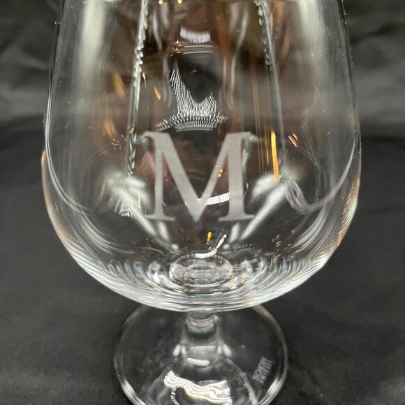 Set of (6) Schott Zwiesel Mondial Cognac Crystal Glasses Etched w/letter "M" - Picture 1 of 3